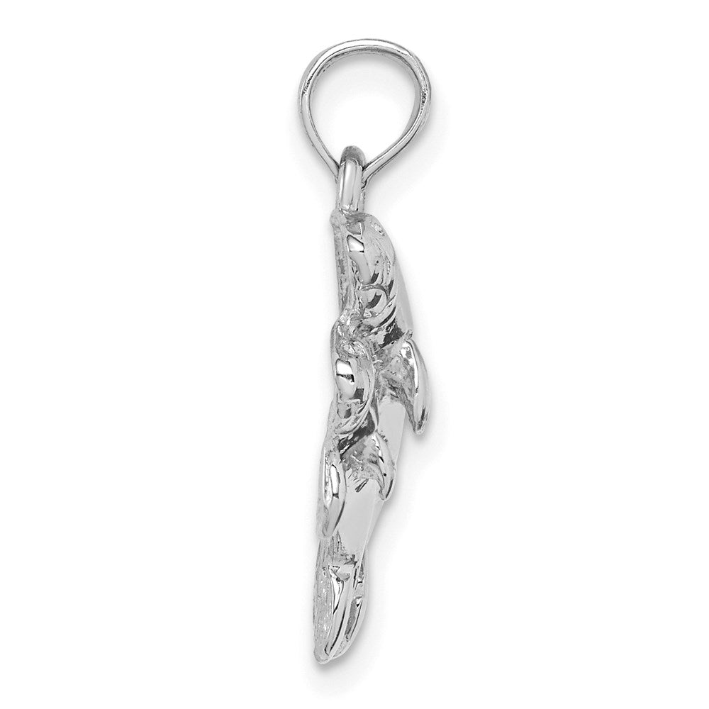 Million Charms 14K White Gold Themed Double Manatee Pendant