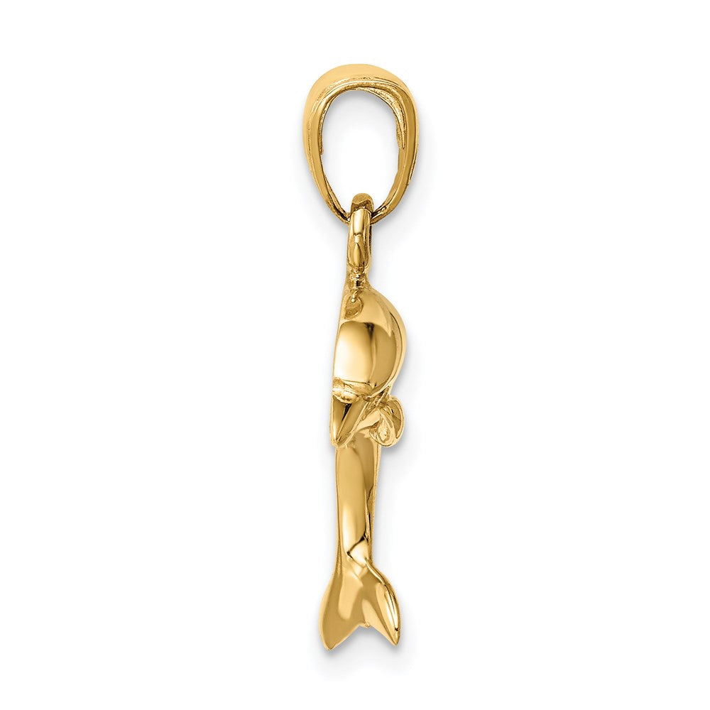 Million Charms 14K Yellow Gold Themed Jumping Dolphin Pendant