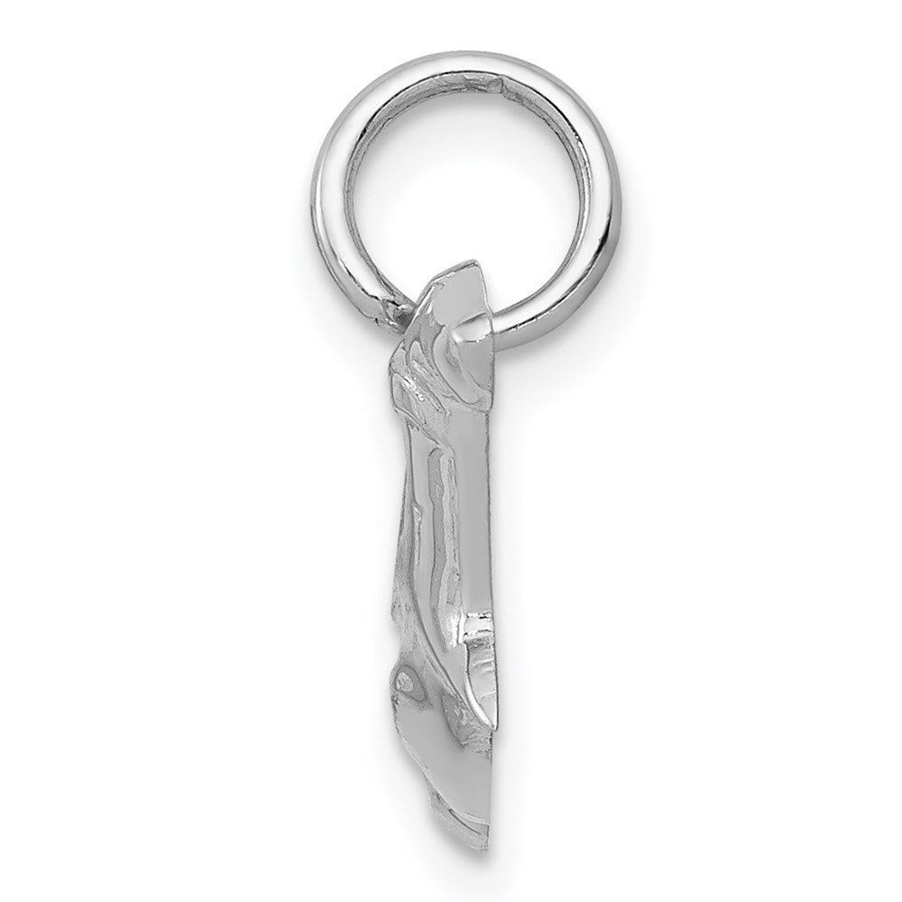 Million Charms 14K White Gold Themed Hammerhead Shark Charm