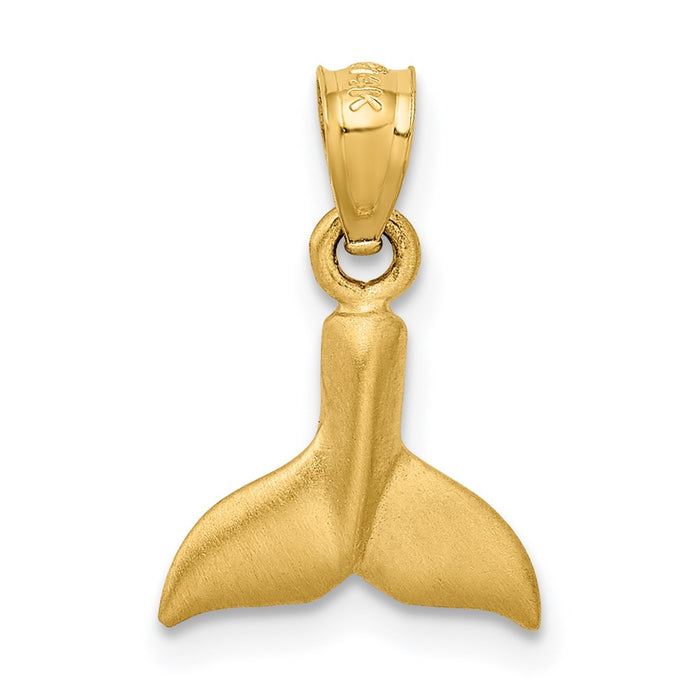 Million Charms 14K Yellow Gold Themed Whale Tail Pendant