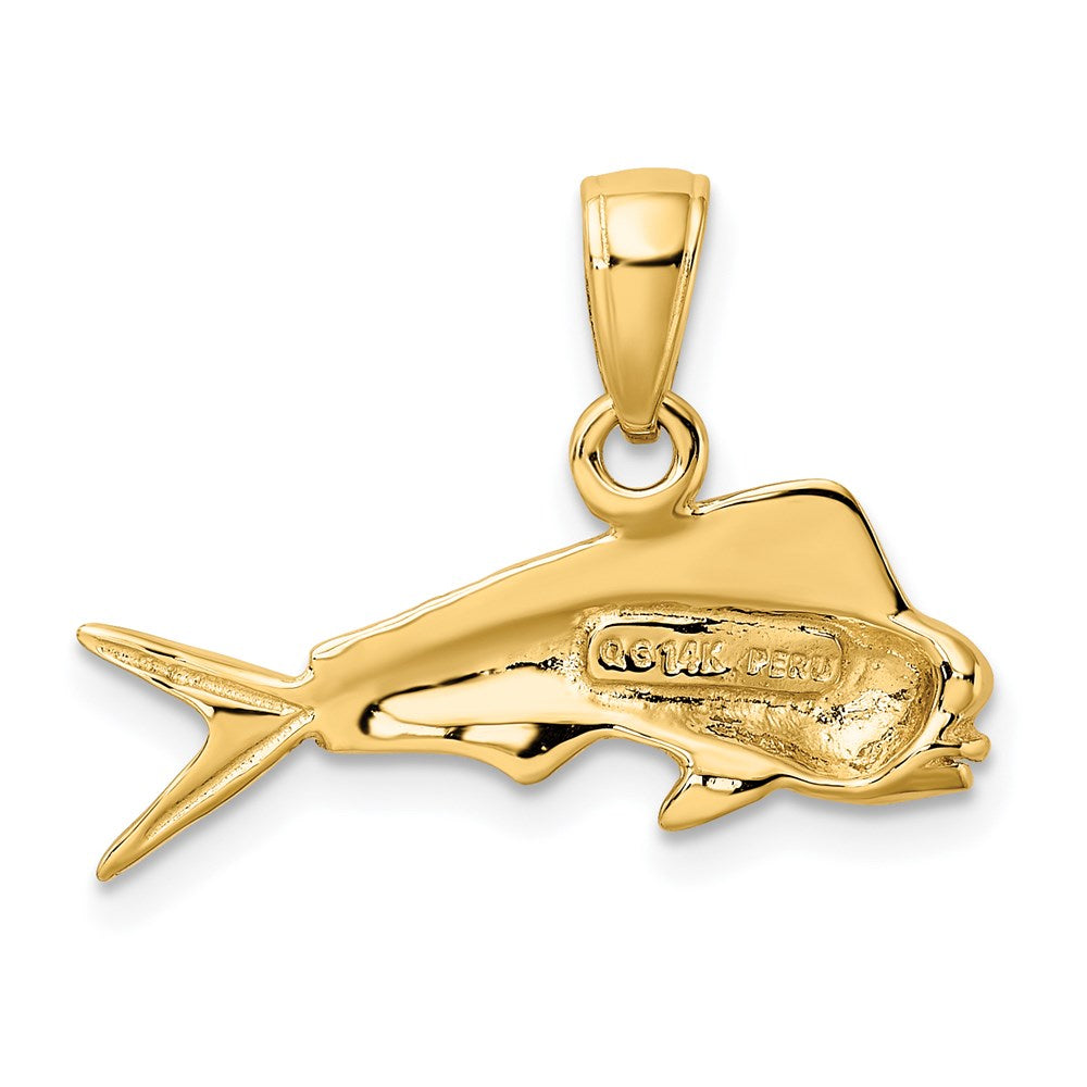 Million Charms 14K Yellow Gold Themed Mahi Mahi Fish Pendant