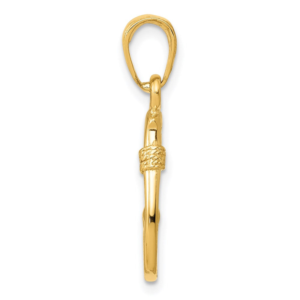 Million Charms 14K Yellow Gold Themed Yellow Gold Themed Fish Hook Pendant