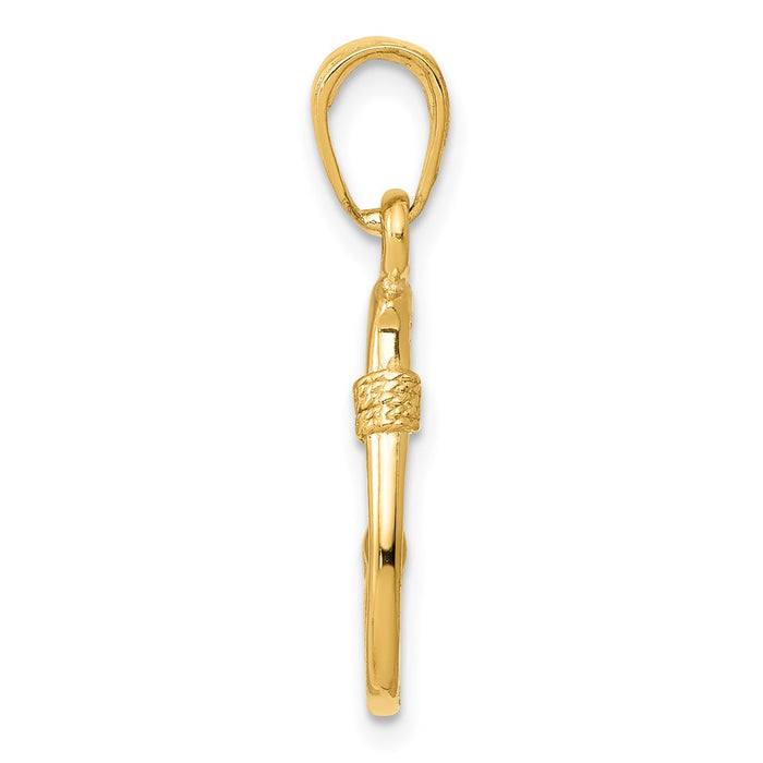 Million Charms 14K Yellow Gold Themed Yellow Gold Themed Fish Hook Pendant