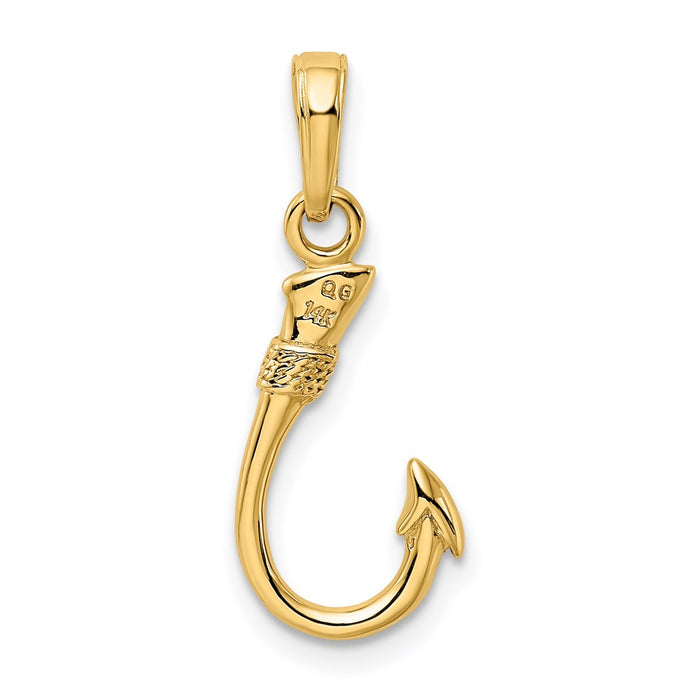 Million Charms 14K Yellow Gold Themed Yellow Gold Themed Fish Hook Pendant
