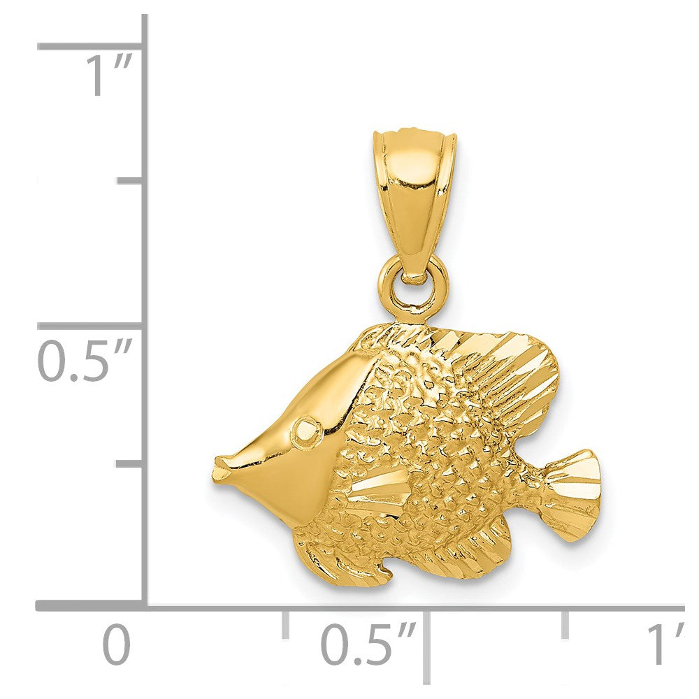 Million Charms 14K Yellow Gold Themed Tropical Fish Pendant