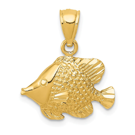 Million Charms 14K Yellow Gold Themed Tropical Fish Pendant