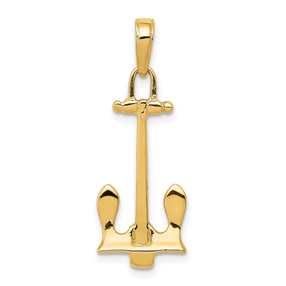 Million Charms 14K Yellow Gold Themed Navy Nautical Anchor Pendant