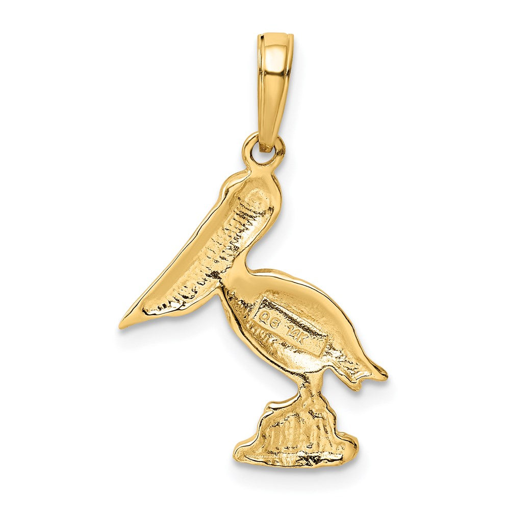 Million Charms 14K Yellow Gold Themed Pelican Pendant