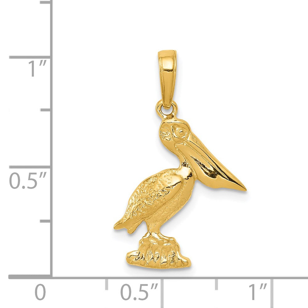 Million Charms 14K Yellow Gold Themed Pelican Pendant