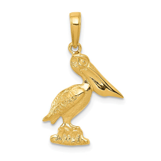 Million Charms 14K Yellow Gold Themed Pelican Pendant
