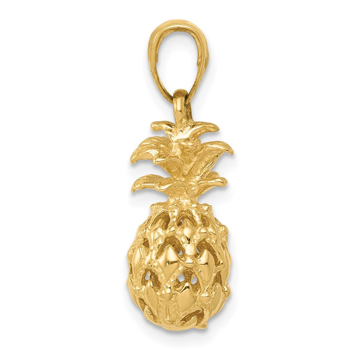 Million Charms 14K Yellow Gold Themed Pineapple Pendant