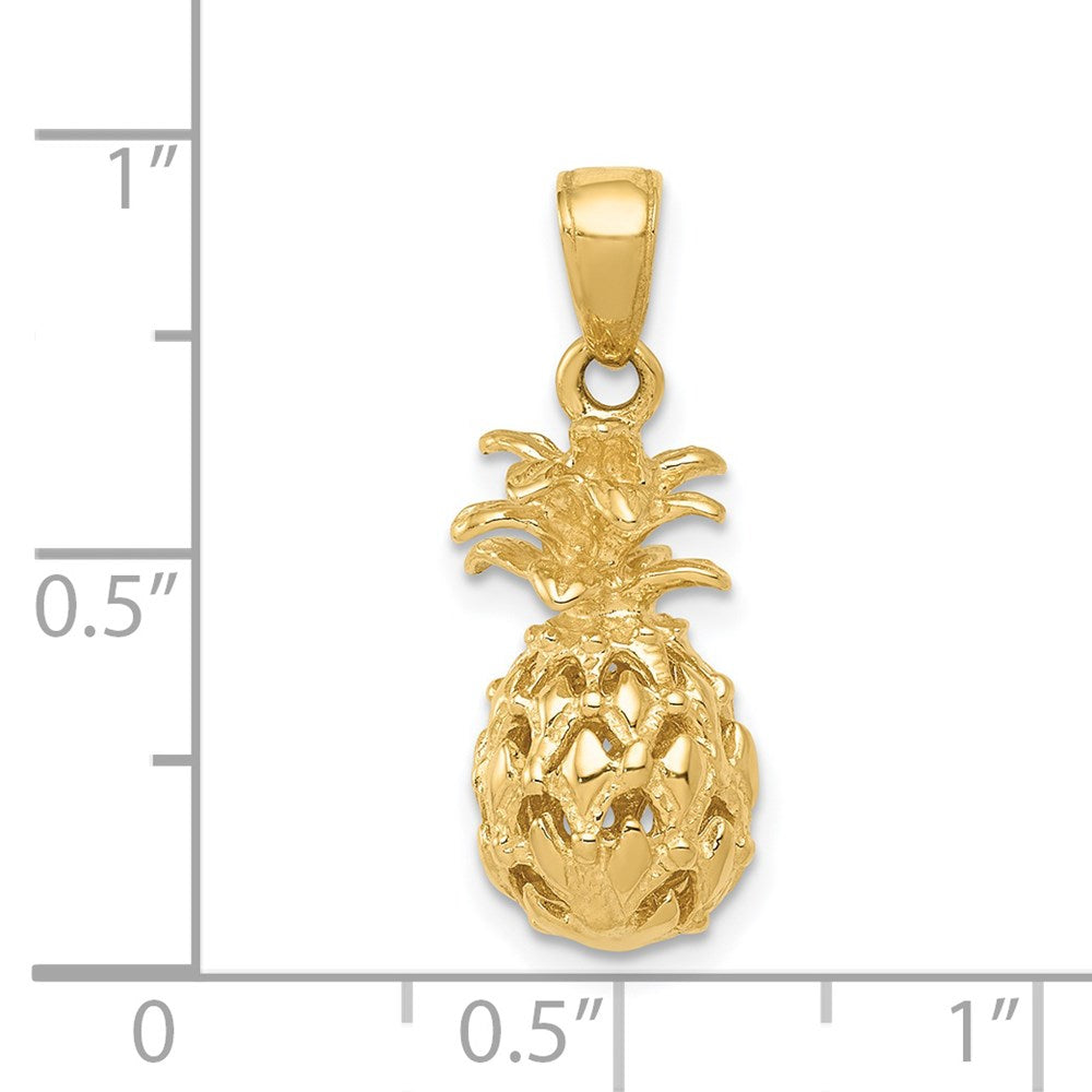 Million Charms 14K Yellow Gold Themed Pineapple Pendant