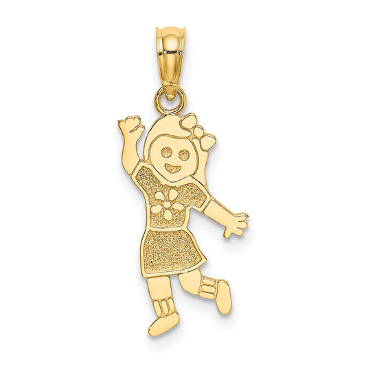 Million Charms 14K Yellow Gold Themed Girl Charm