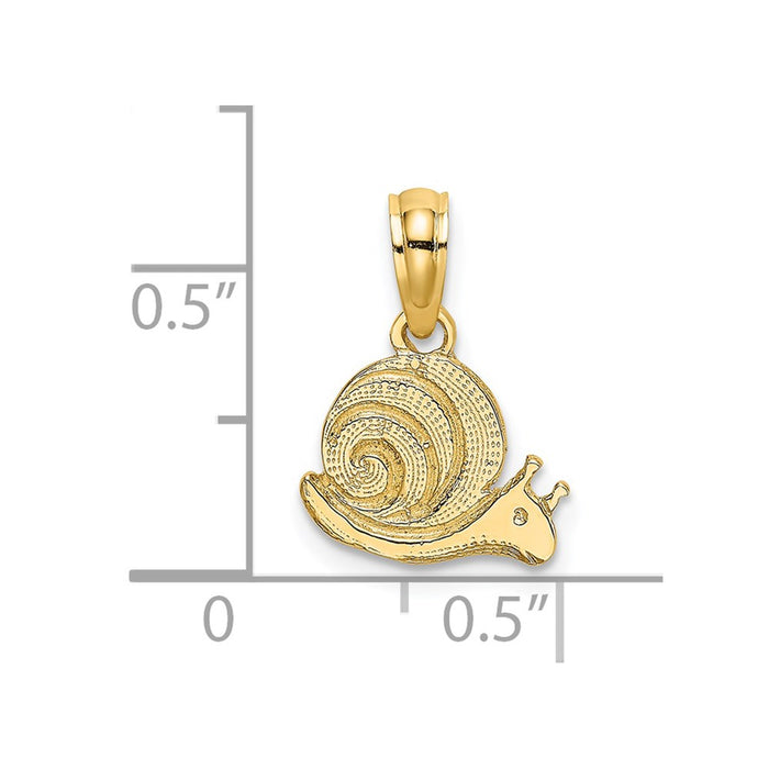 Million Charms 14K Yellow Gold Themed Textured Mini Snail Charm