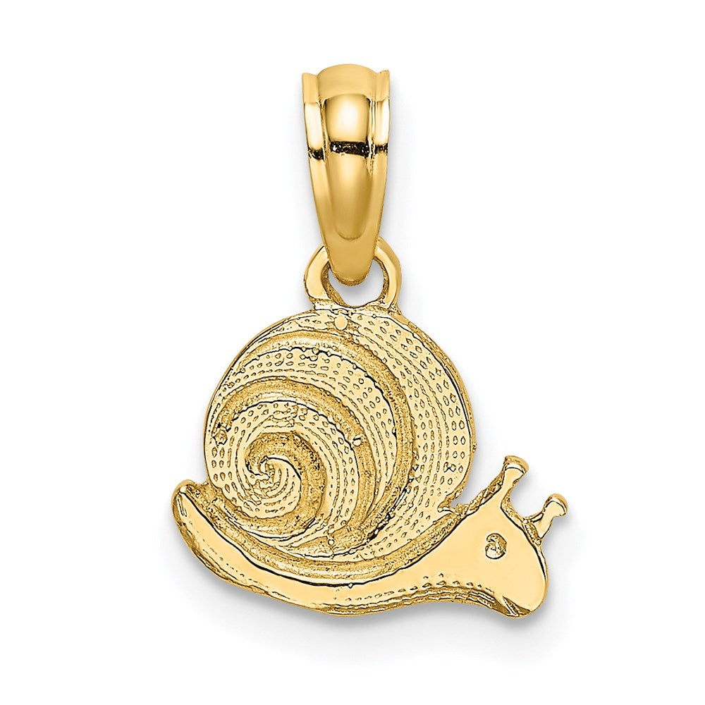 Million Charms 14K Yellow Gold Themed Textured Mini Snail Charm