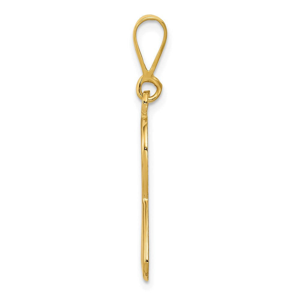 Million Charms 14K Yellow Gold Themed Heart In Awareness Pendant
