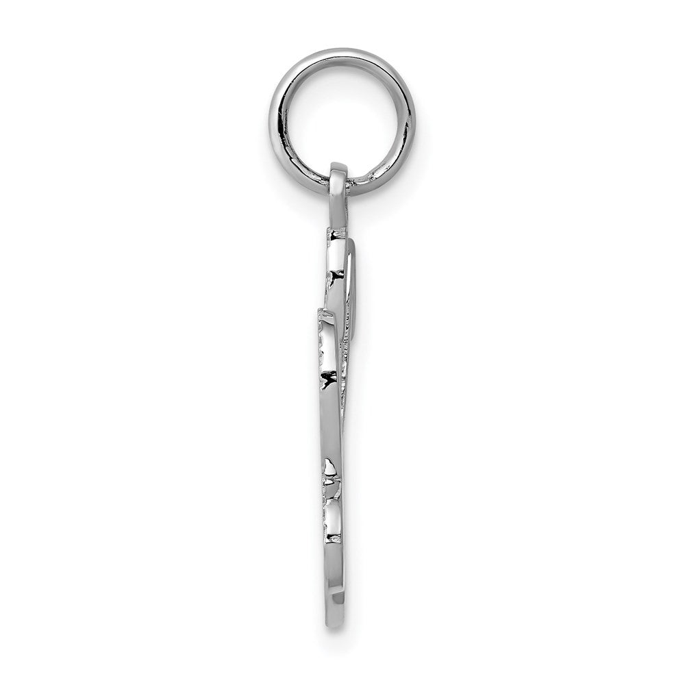 Million Charms 14K White Gold Themed Butterfly Charm
