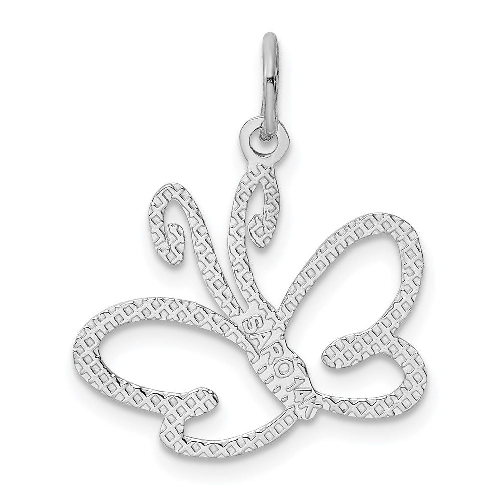 Million Charms 14K White Gold Themed Butterfly Charm