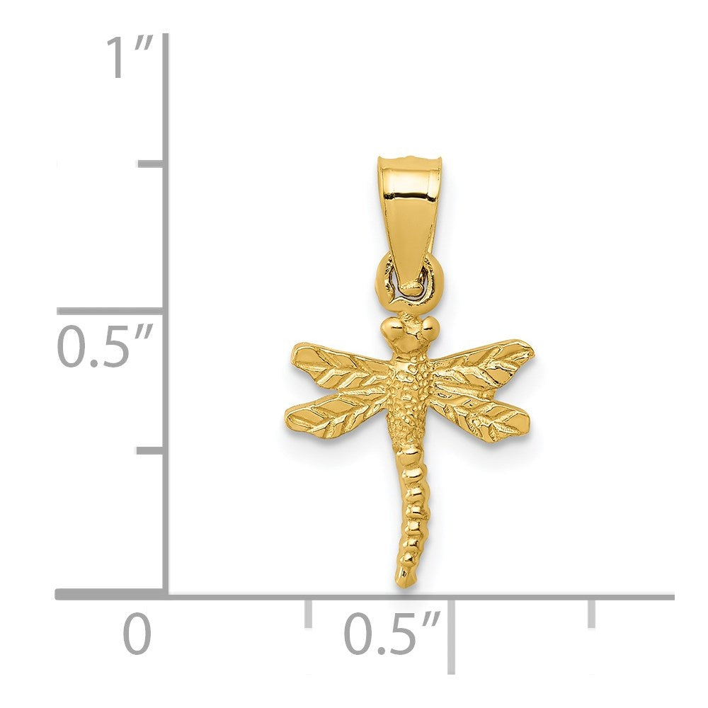 Million Charms 14K Yellow Gold Themed Dragonfly Pendant
