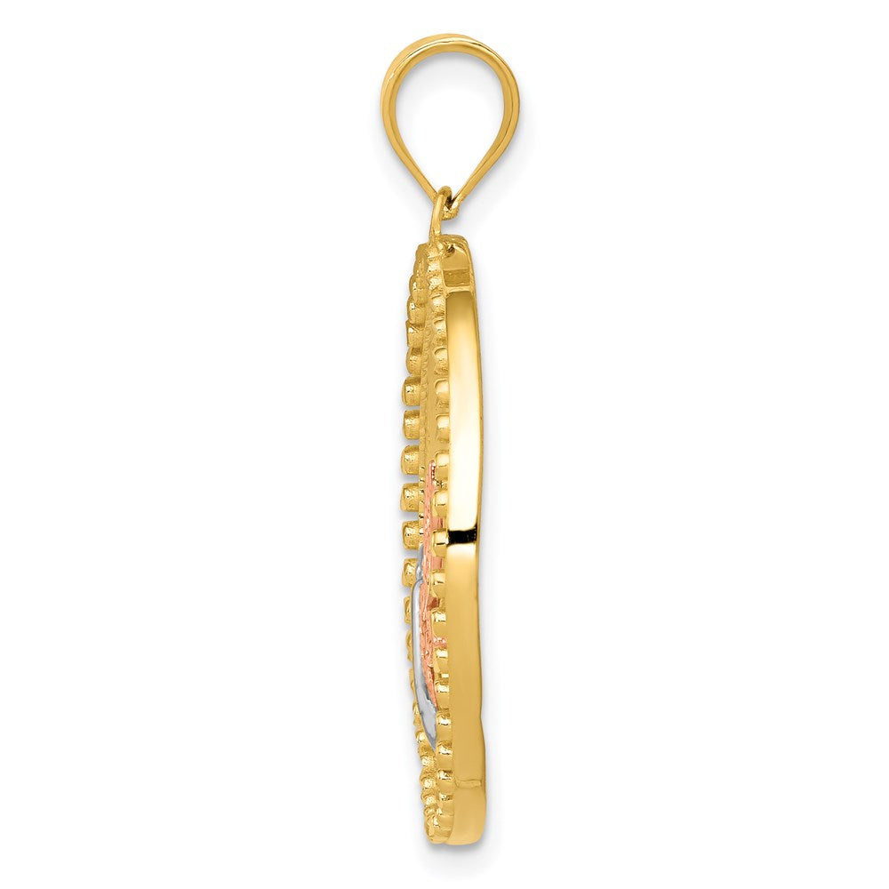 Million Charms 14K Yellow, Rose, Rhodium-plated Dragonfly Pendant