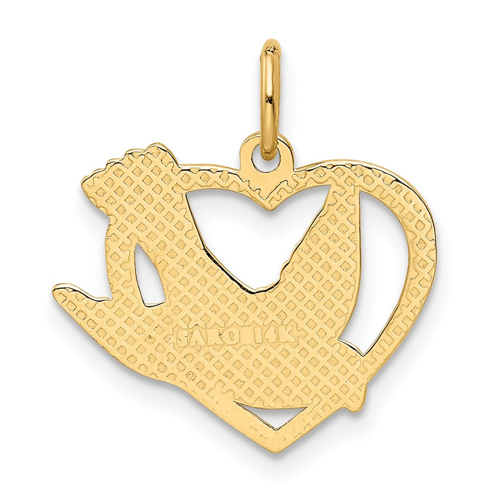 Million Charms 14K Yellow Gold Themed Peace Bird Charm