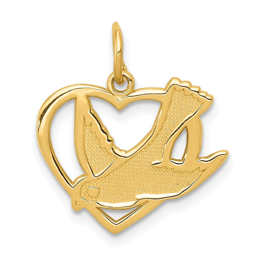 Million Charms 14K Yellow Gold Themed Peace Bird Charm