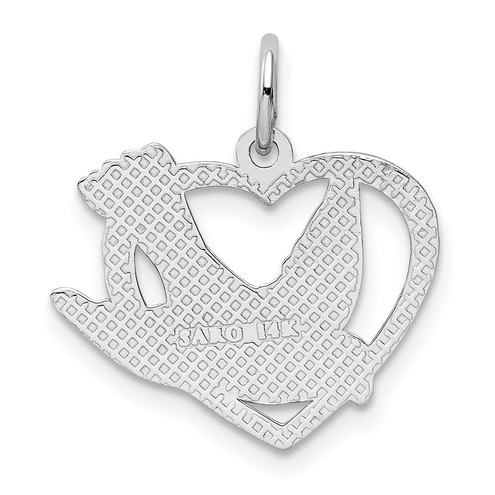 Million Charms 14K White Gold Themed Peace Bird Charm