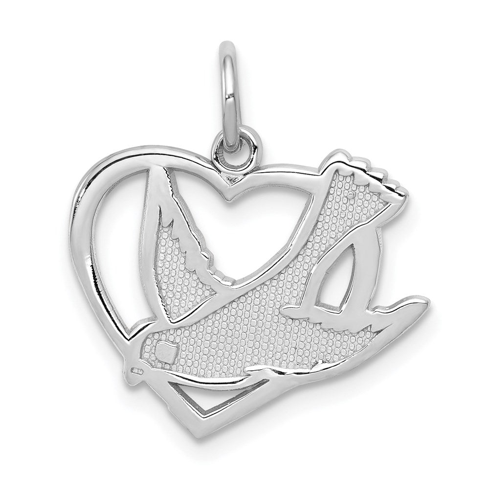 Million Charms 14K White Gold Themed Peace Bird Charm