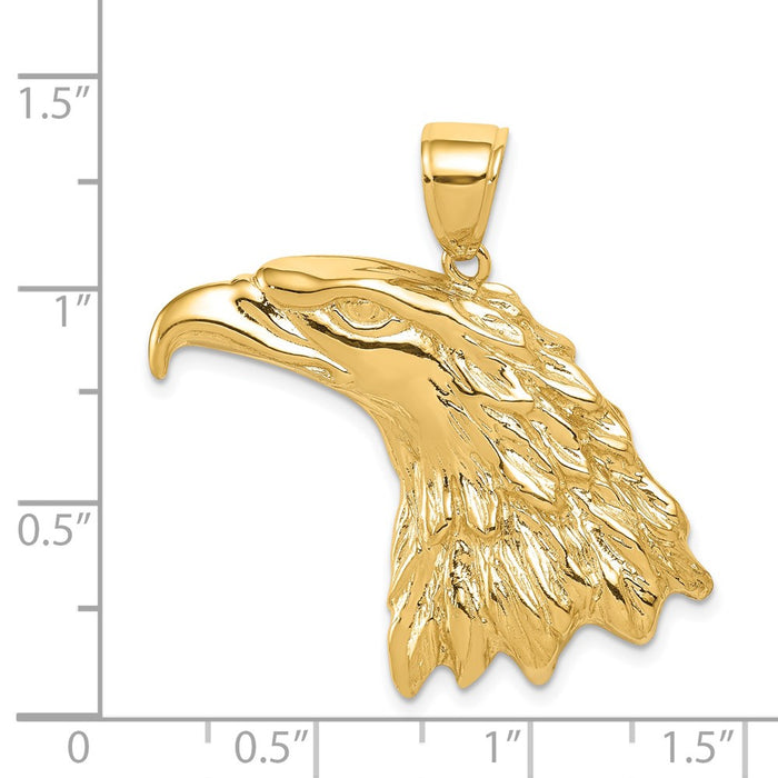 Million Charms 14K Yellow Gold Themed Eagle Head Pendant