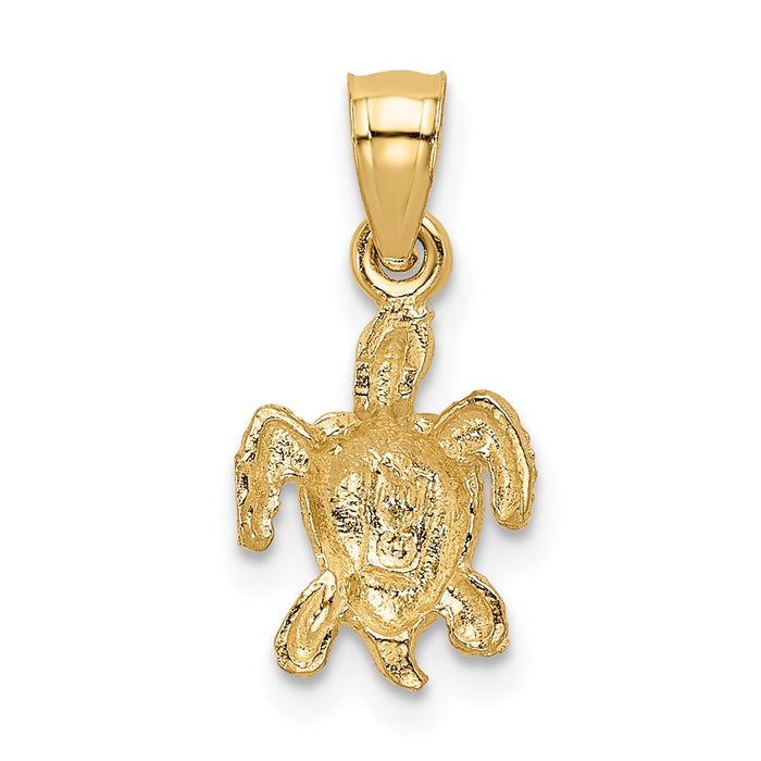 Million Charms 14K Yellow Gold Themed Turtle Pendant