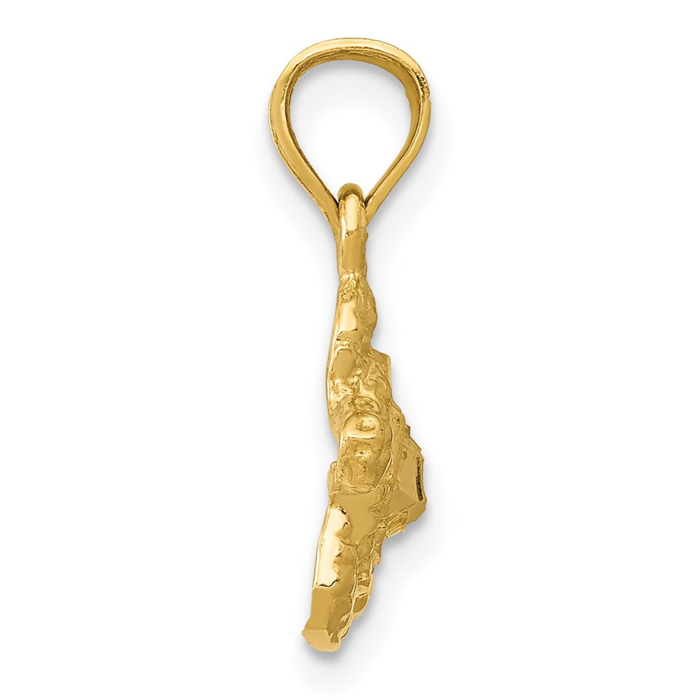 Million Charms 14K Yellow Gold Themed Turtle Pendant