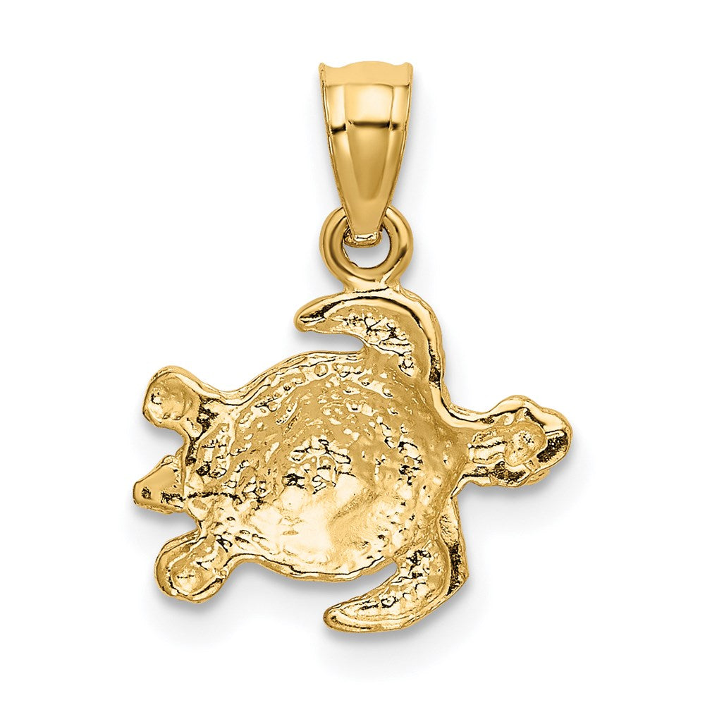 Million Charms 14K Yellow Gold Themed Turtle Pendant