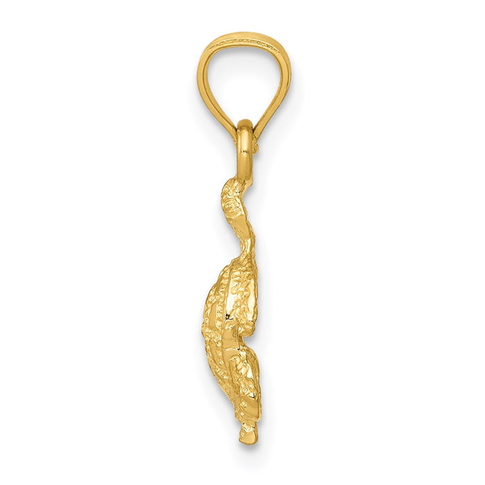 Million Charms 14K Yellow Gold Themed Turtle Pendant