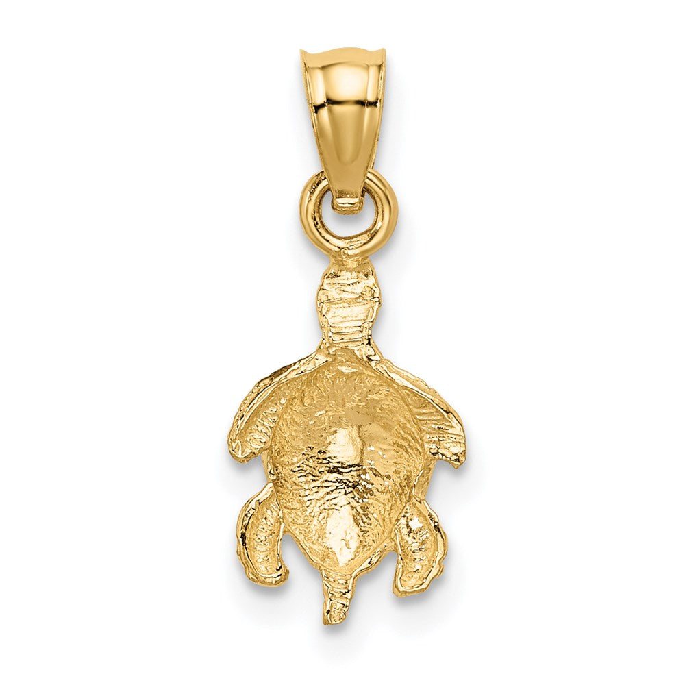 Million Charms 14K Yellow Gold Themed Turtle Pendant