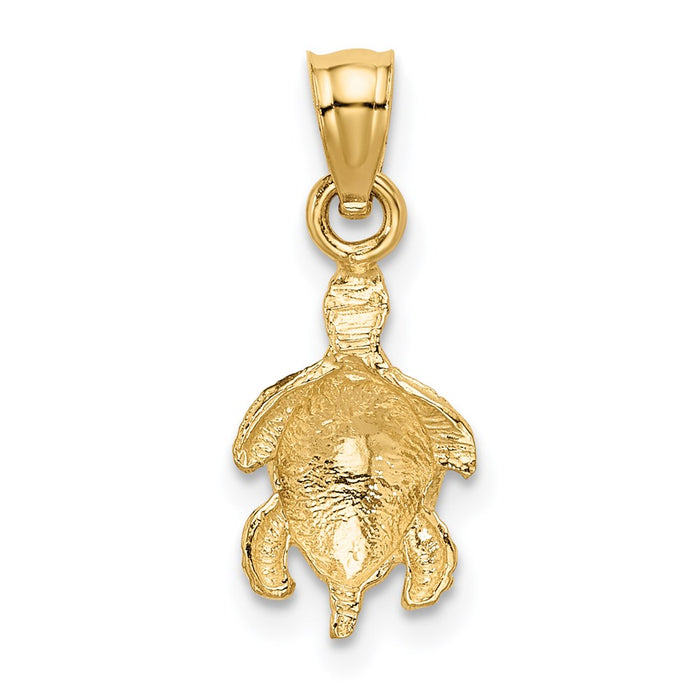 Million Charms 14K Yellow Gold Themed Turtle Pendant