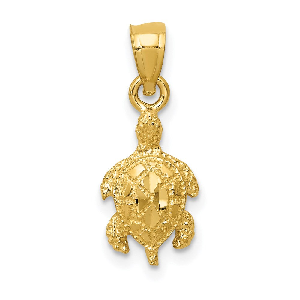 Million Charms 14K Yellow Gold Themed Turtle Pendant