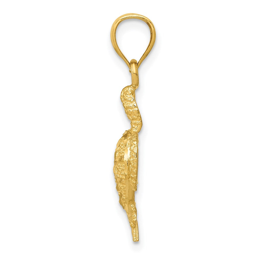 Million Charms 14K Yellow Gold Themed Turtle Pendant