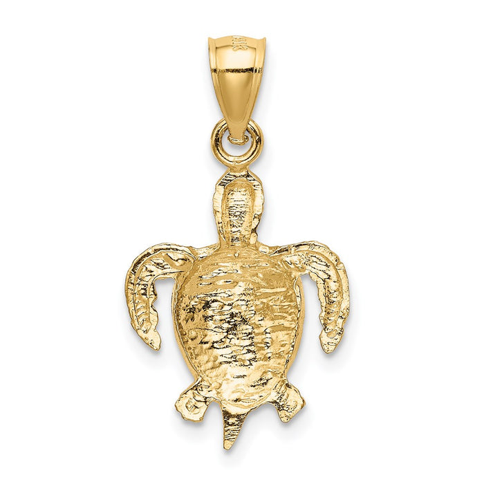 Million Charms 14K Yellow Gold Themed Turtle Pendant