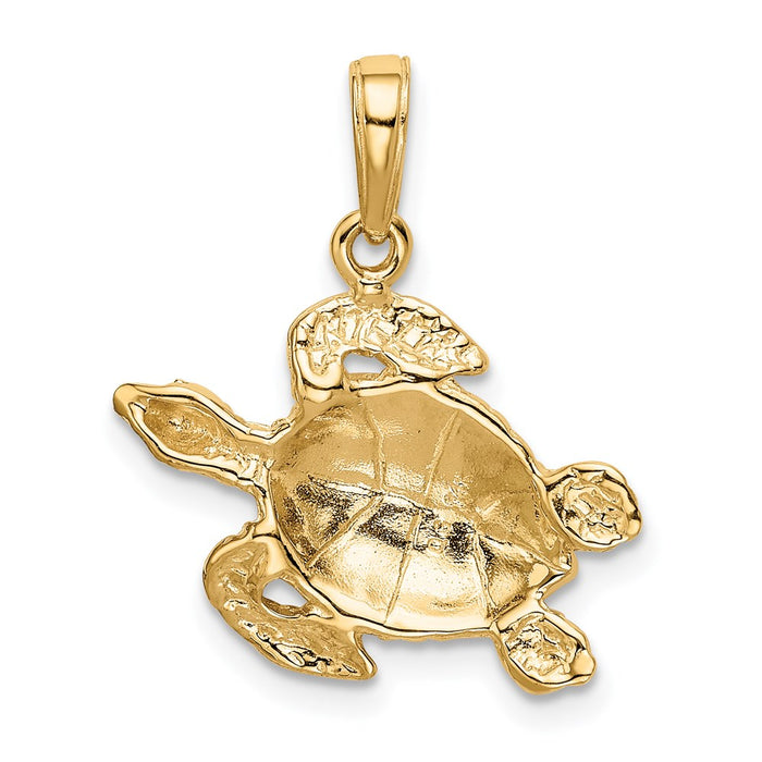 Million Charms 14K Yellow Gold Themed Sea Turtle Pendant