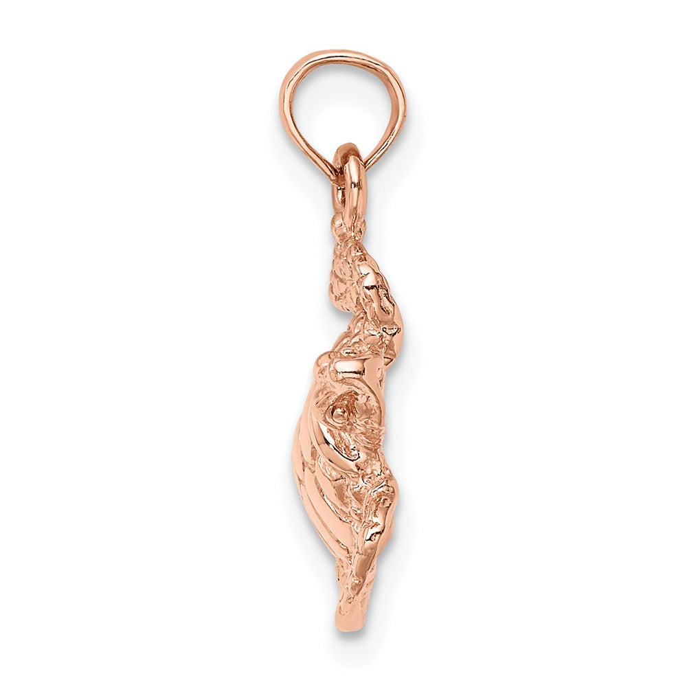 Million Charms 14K Rose Gold Themed Textured Sea Turtle Charm