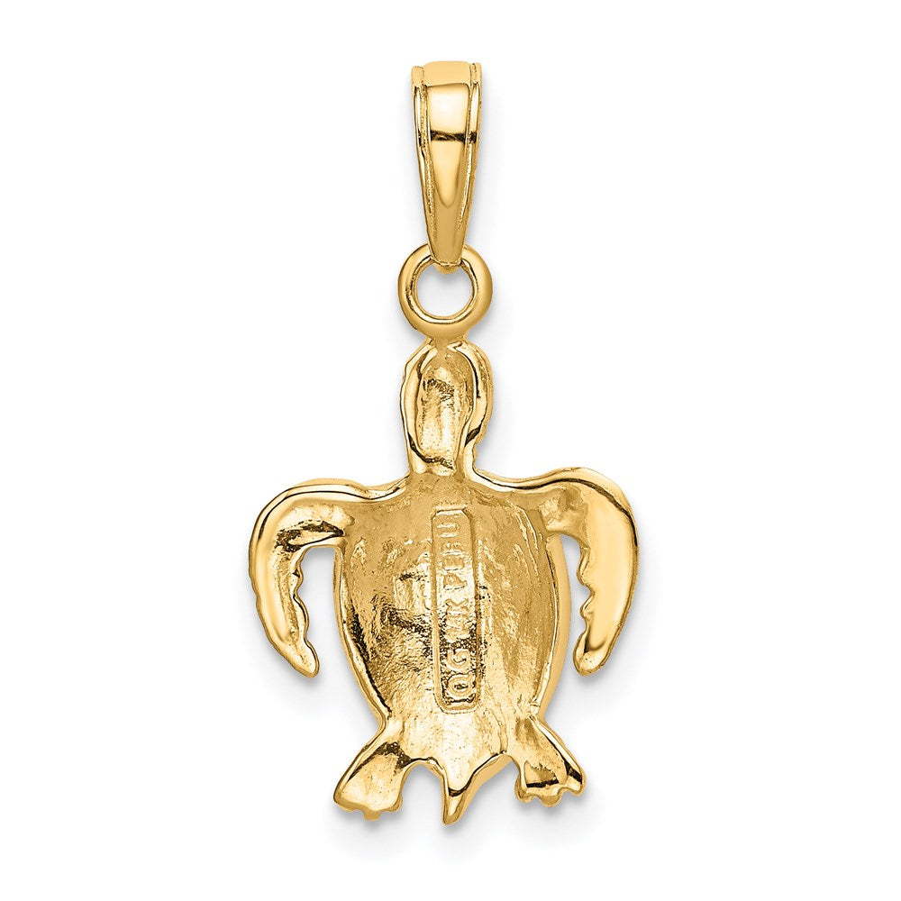 Million Charms 14K Yellow Gold Themed Sea Turtle Pendant