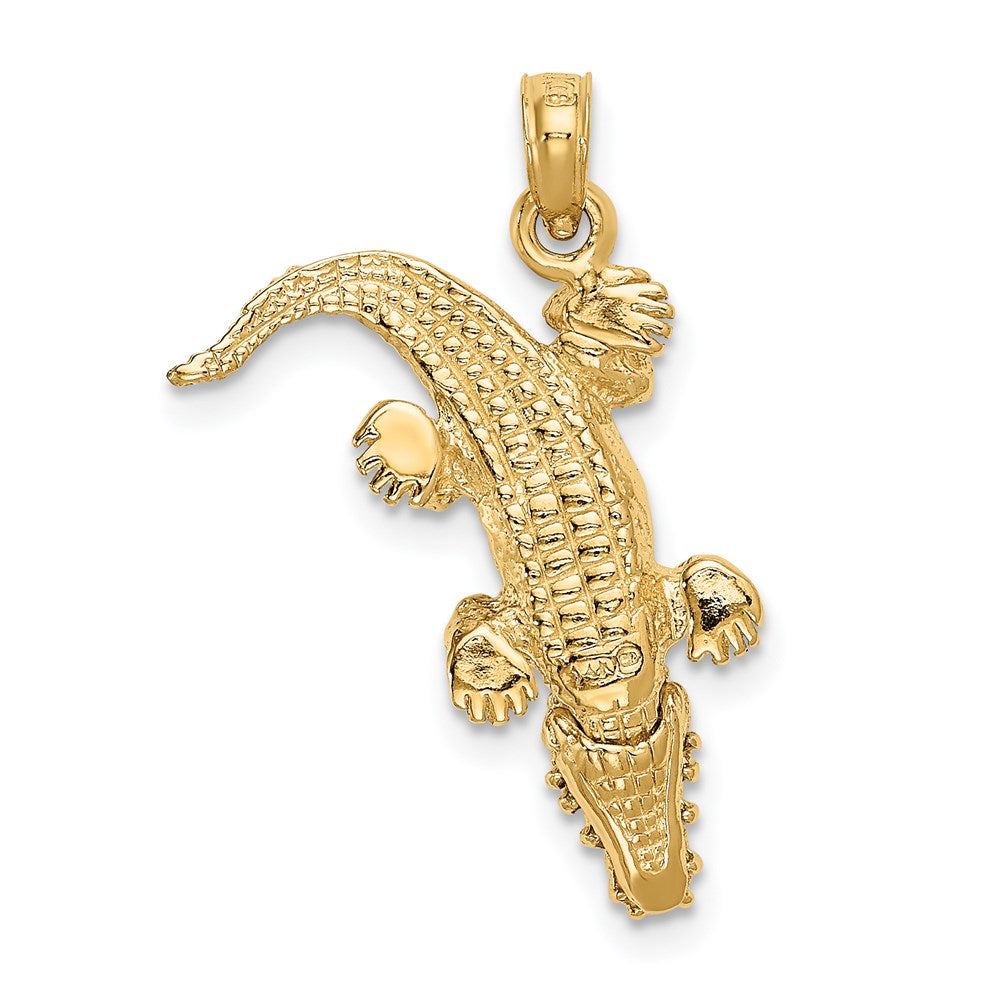 Million Charms 14K Yellow Gold Themed Moveable Alligator Pendant
