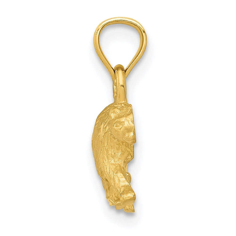 Million Charms 14K Yellow Gold Themed Diamond-Cut Bear Pendant