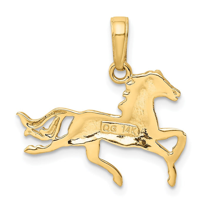 Million Charms 14K Yellow Gold Themed Horse Pendant