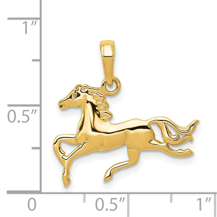 Million Charms 14K Yellow Gold Themed Horse Pendant