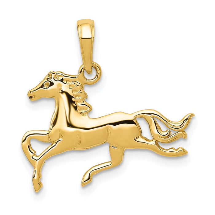 Million Charms 14K Yellow Gold Themed Horse Pendant