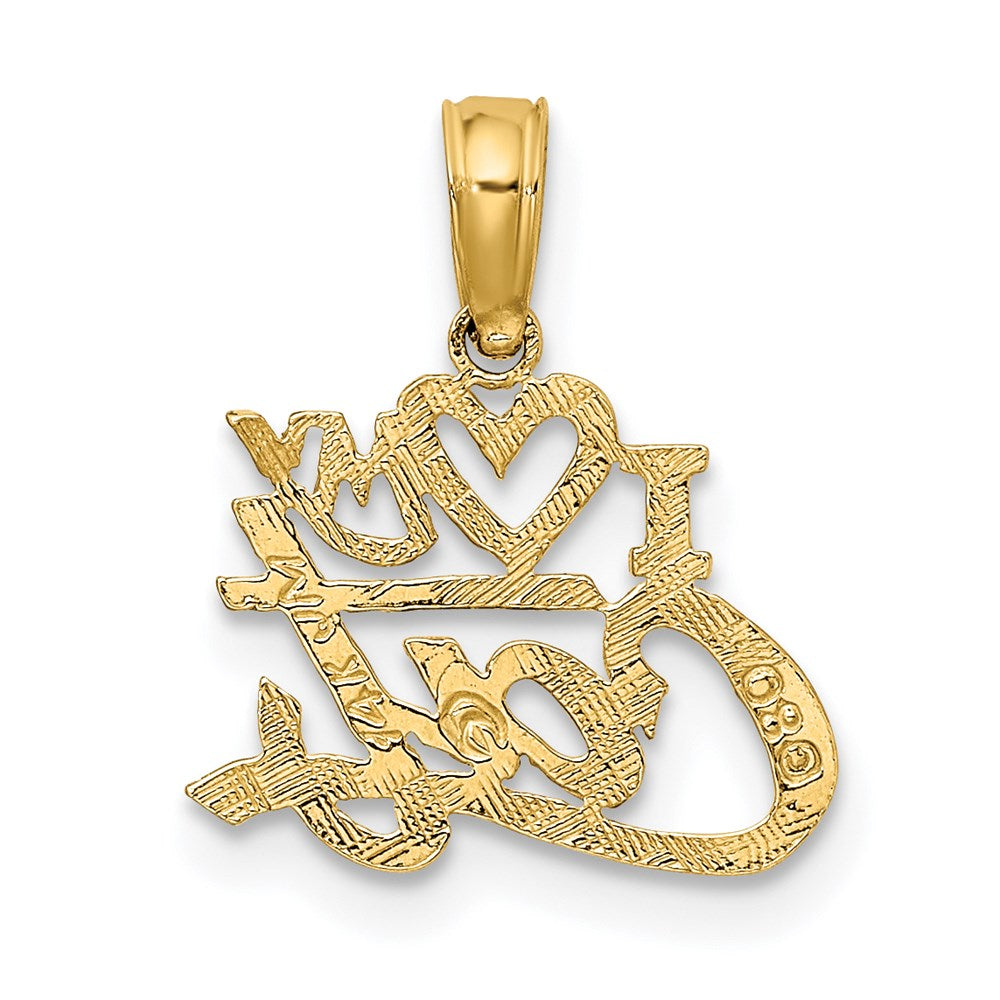 Million Charms 14K Yellow Gold Themed I Heart My Cat Charm