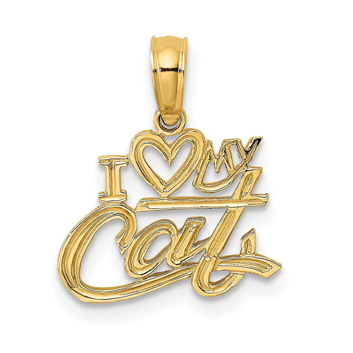 Million Charms 14K Yellow Gold Themed I Heart My Cat Charm