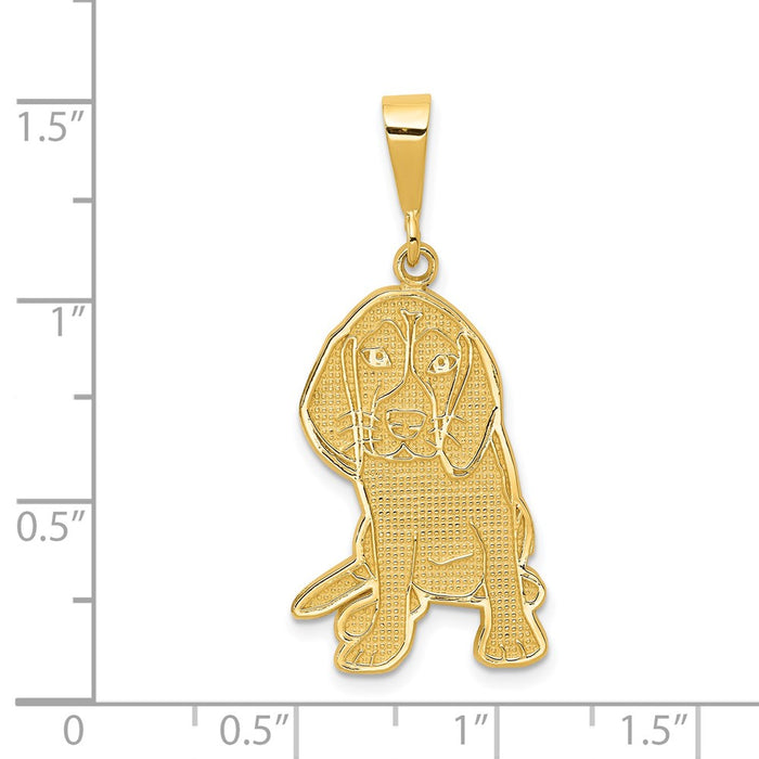 Million Charms 14K Yellow Gold Themed Beagle Pendant