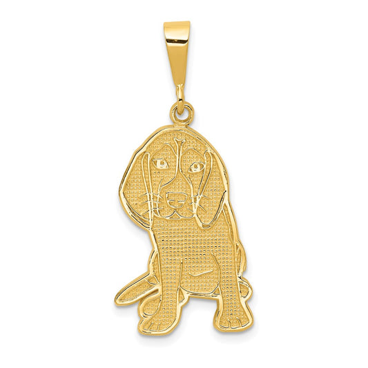 Million Charms 14K Yellow Gold Themed Beagle Pendant
